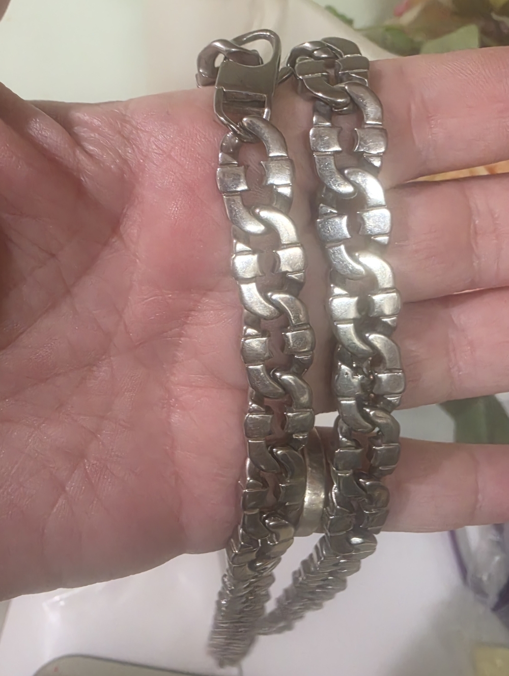 TRUE VINTAGE VERY HEAVY 131g UNISEX 26" amazing Link Chain Necklace